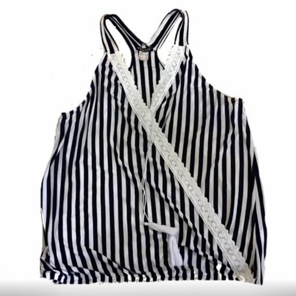 VENUS Navy & White Sailor Racer back Top XS - Picture 1 of 7